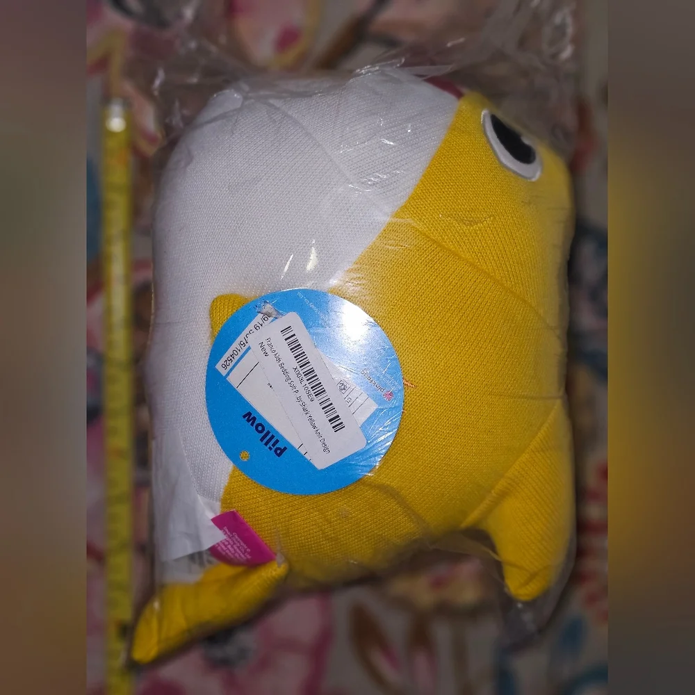 NWT Yellow and White Baby Shark Pillow